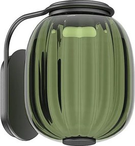 Kinkiet KRISTA w stylu klasycznym - LED SMD AC 10W - 830lm i 2700K - klosz szklany ø18,3 cm - stal i ziele?