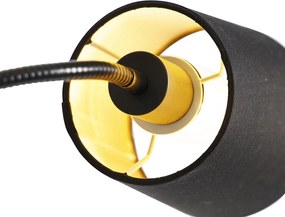 Klasyczna lampa stojąca czarna ze złotem i lampką do czytania - Retro