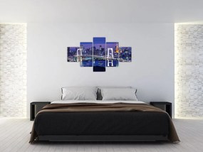 Obraz wielkiego miasta nocą (125x70 cm)
