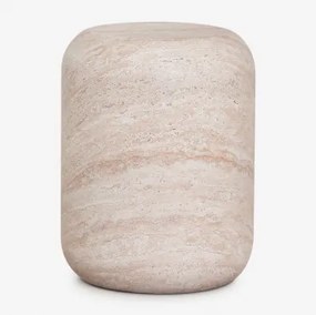 Stolik Nocny Ø35 Cm Z Cementu Fonelas Look Travertino - Sklum