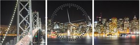 Obraz Brooklyn Bridges i Nowego Jorku (z zegarem) (90x30 cm)