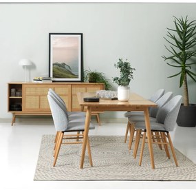 Rozkładany stół z blatem w dekorze dębu w naturalnym kolorze 190x90 cm Barrali – Unique Furniture