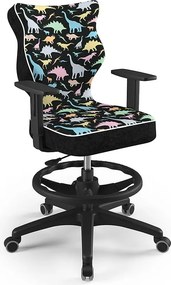 Krzesło do biurka z wzorami Duo Black rozmiar 5 (146-176,5 cm) z podnóżkiem