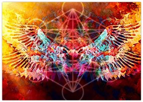 Obraz - Merkaba ze skrzydłami, abstrakcja (70x50 cm)