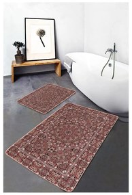 Brązowe aksamitne dywaniki łazienkowe zestaw 2 szt. 60x100 cm – Mila Home
