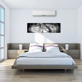 Obraz nowoczesnej szarej abstrakcji (170x50 cm)