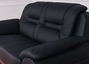 Skórzana kanapa 2-osobowa Palladio, wykonana ze skóry naturalnej, dostępne kolory brązowy, czarny, kremowy. Wygodna sofa do biura. Klasyczny stylowy design.