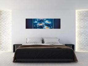 Obraz - Lilie wodne pod powierzchnią (170x50 cm)