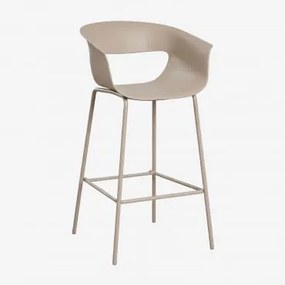 Wysoki Stołek Ogrodowy Z Polipropylenu I Stali Alanys Moka Brown & ↑75 Cm - Sklum