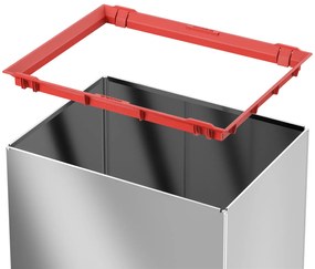 Samozamykający śmietnik na odpady Big-Box L, 35 l, zbiorczy, nierdzewny polerowany