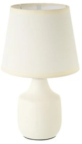 Biało-kremowa ceramiczna lampa stołowa z tekstylnym kloszem (wys. 24 cm) – Casa Selección