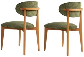 Zestaw krzeseł do jadalni Lionte Green and Dark Oak, 2 szt.