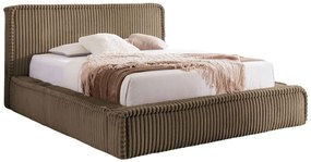 Brązowe łóżko sztruksowe z USB 5 rozmiarów D3-L76