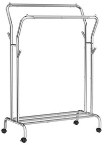 Mobilny wieszak stojący LINEA srebrny