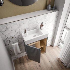 BELDIVO szafka podumywalkowa 50 cm z białą umywalką - drzwi lewe - różne kolory