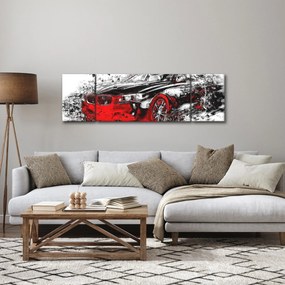 Obraz - Malowany samochód w akcji (170x50 cm)
