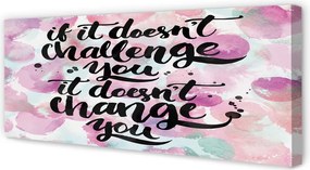 Zdjęcie na płótnie Napis na Barwnym Tle