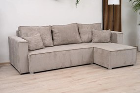 Staroróżowy narożnik SMART COSARO, dwustronny + 2 poduszki GRATIS