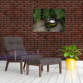 Obraz - świeca bożonarodzeniowa (70x50 cm)
