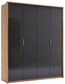 Czterodrzwiowa szafa uchylna dąb craft + lava mat F3-H20