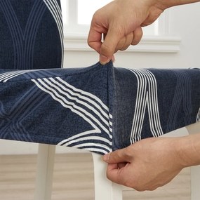 4Home Pokrowiec elastyczny na krzesło Elegant niebieski, 45-50 cm, zestaw 2 szt.