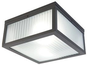Inteligentna lampa sufitowa zewnętrzna czarna z żebrowanym szkłem z WiFi A60 - Charlois