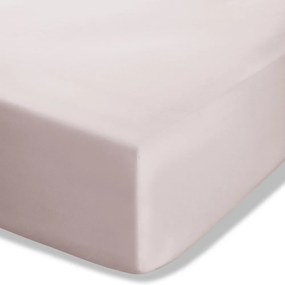 Jasnoróżowe prześcieradło z perkalu z gumką 135x190 cm Easy Iron Percale – Catherine Lansfield