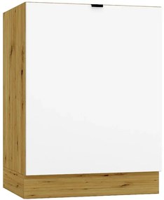 Szafka pod płytę grzewczą 60 cm biały + dąb artisan - Elandro 7X
