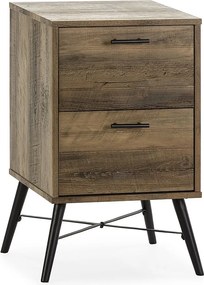 Stolik nocny Clavel z 2 szufladami w kolorze rustykalnym.