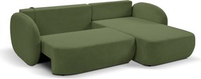 Masseno Narożnik AMICO z funkcją spania i pojemnikiem na pościel Narozniki L, Rozkładana sofa - Oliwkowy, ARAGON 39
