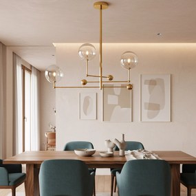 Lampa Wisząca Szklane Kule 3 szt APP918-3CP Złota