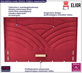 Bordowe pikowane wezgłowie do łóżka T2-D38