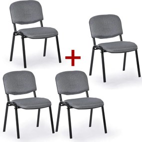 Krzesło konferencyjne VIVA PLUS 3+1 GRATIS - czarne nogi, szare