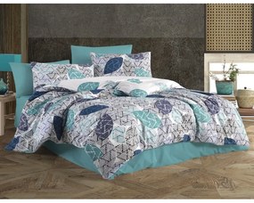 BedTex Bawełniana pościel Linna turkusowa, 140 x200 cm, 70 x 90 cm