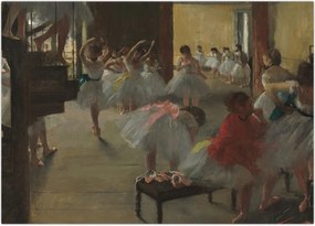 Obraz na szkle - Edgar Degas, The Dance Class, reprodukcje (70x50 cm)