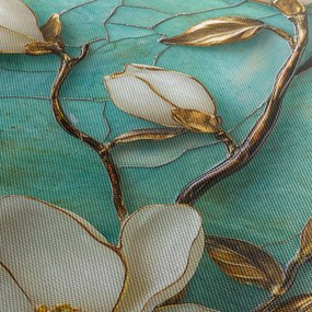 Obraz - 3D magnolie (z zegarem) (90x30 cm)