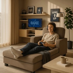 Fotel Wypoczynkowy Sofa NEO Beżowy Sztruksowy Nowoczesny