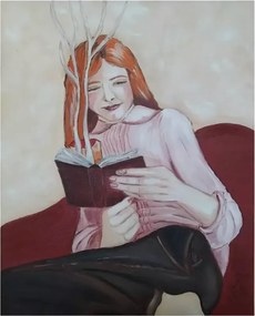 Obraz olejny Za-czytanie 40x50 cm