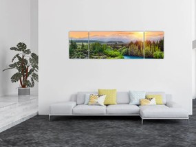 Obraz - Leśny krajobraz górski (170x50 cm)