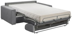 Kanapa 2-osobowa rozkładana z weluru CALITO - Kolor antracytowy - Łóżko 120  cm - Materac 18 cm