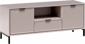Beżowa szafka na TV z lamelami G6-C47
