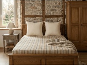 PrzytulneMieszkanie.pl Prześcieradło z mikropluszu PLAID 90x200 cm kremowe