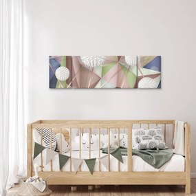 Obraz - Abstrakcja 3D w pastelowych kolorach (170x50 cm)