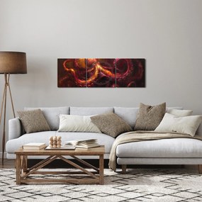 Obraz - Ośmiornica, obraz olejny (z zegarem) (90x30 cm)