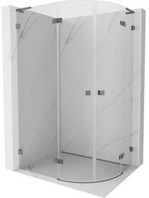 Mexen Lunar L kabina prysznicowa półokrągła uchylna lewa 90 x 80 cm, transparent, gun metal - 833L-090L-080P-95-00