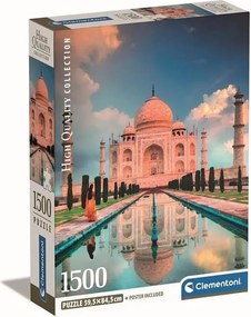 Puzzle Clementoni Taj Mahal 1500 elementów - 59,2 x 84,3 cm, Kolekcja NOVO Art, Wielokolorowy Wydruk Wysokiej Jakości