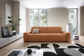 Masseno Sofa VEO z funkcją spania i pojemnikiem na pościel, Rozkładana sofa - Ceglasty, RAVEN 44