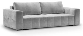 Jasnoszara aksamitna rozkładana sofa Milo Casa Luca