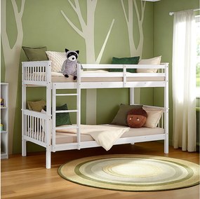 Łóżko piętrowe 90x200 cm białe