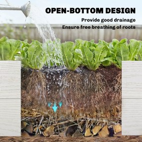 Outsunny Podwyższona Skrzynia Ogrodowa 3-poziomowa z Otwartym Dnem, Modułowe Ziołowe Łóżko DIY z Winylu | Aosom PL